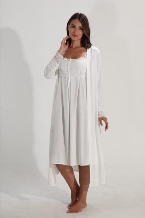 Elite River 2092 Maternity Nightgown and Robe Set