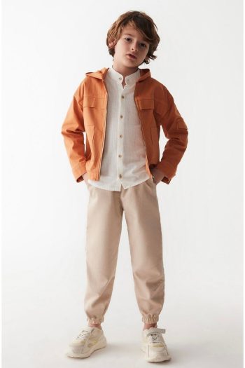 Nk Kids LİMİ Boys' Hooded Stretch Linen Jacket