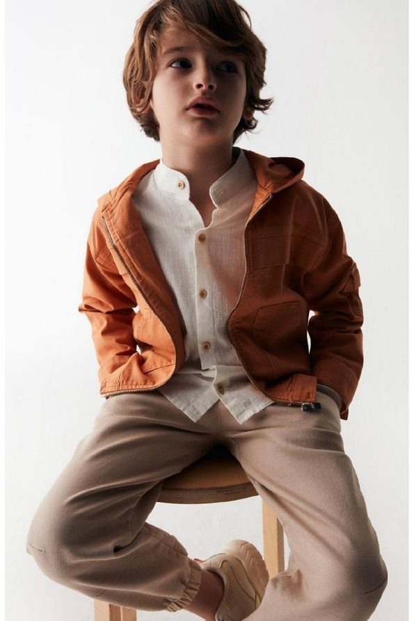 Nk Kids LİMİ Boys' Hooded Stretch Linen Jacket