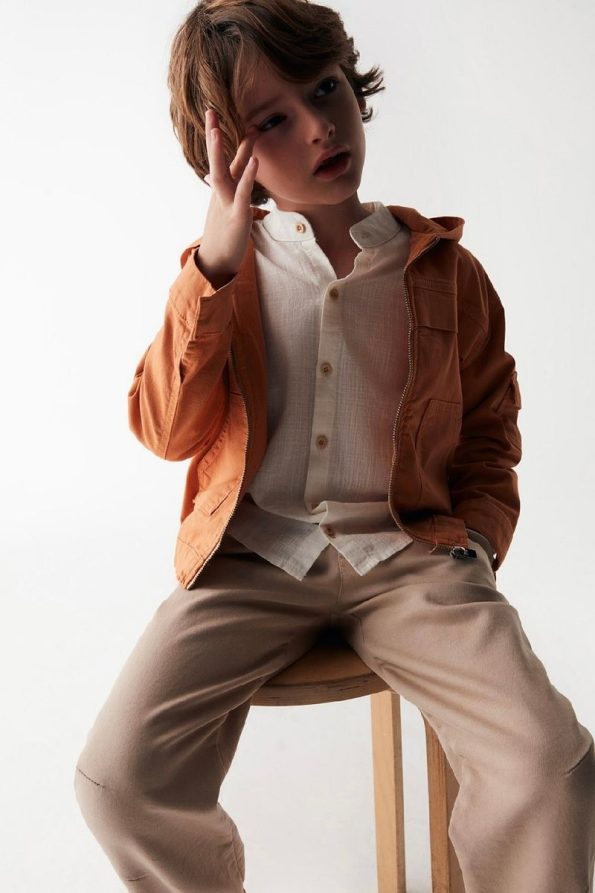 Nk Kids LİMİ Boys' Hooded Stretch Linen Jacket