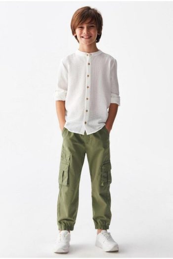 NK KIDS Linen Shirt & Cotton Trousers with Pleated Pockets