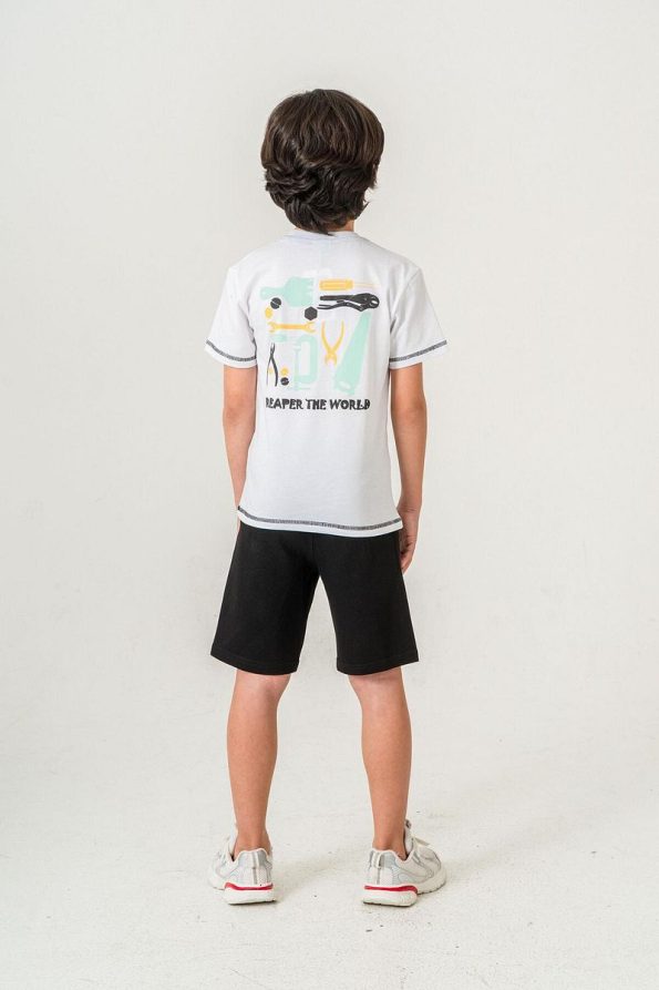 Mışıl Kids 87 Reaper The World Printed Boys' Shorts and T-Shirt Set