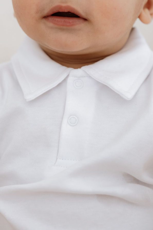 Lilabio 100% Cotton Short Sleeve Polo Baby Bodysuit