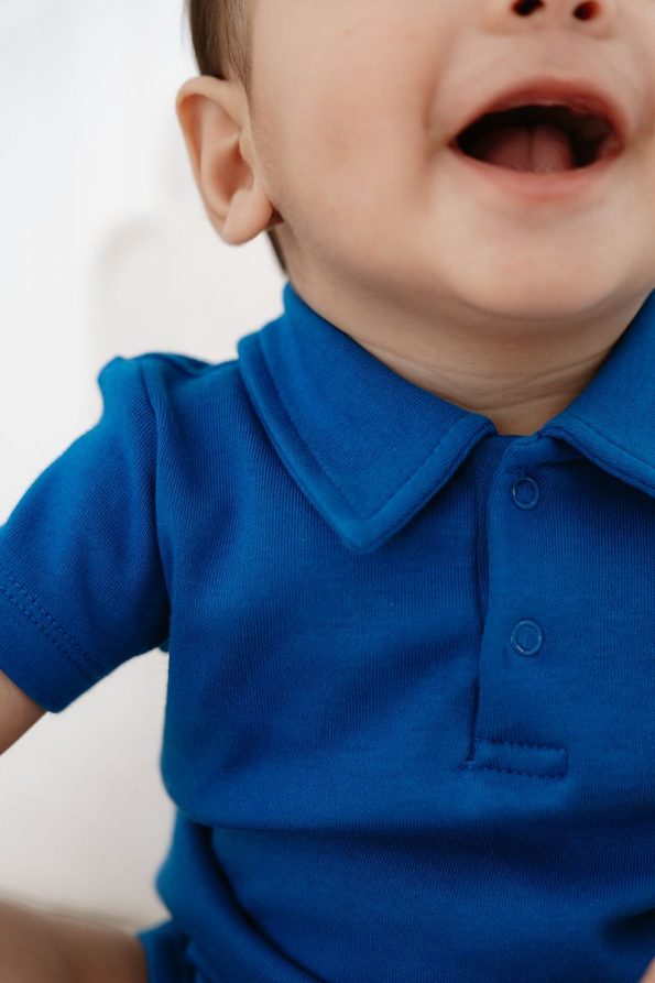Lilabio 100% Cotton Short Sleeve Polo Baby Bodysuit