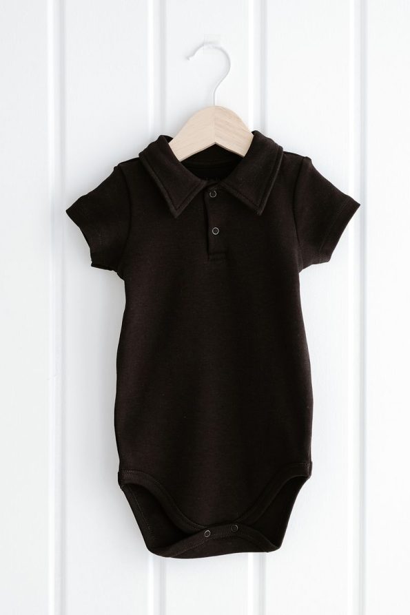 Lilabio 100% Cotton Short Sleeve Polo Baby Bodysuit