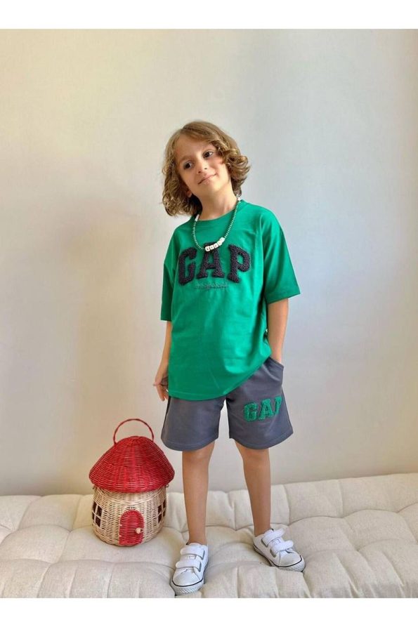 Yigit Boutique Embroidered Boys' Shorts Set