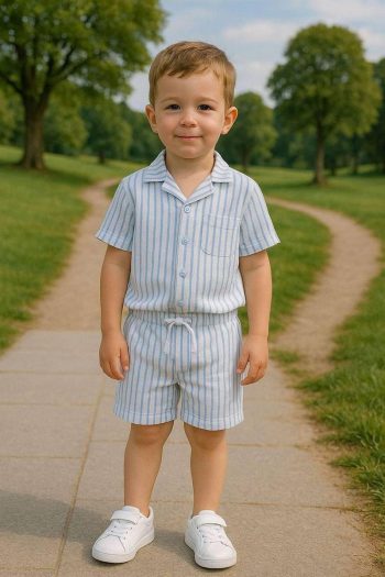 Yigit Boutique Striped Linen Boys' Set
