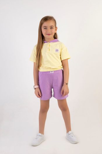 HARIKA KIDS Girls' Hooded Shorts Set