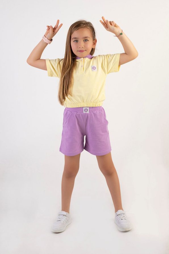 HARIKA KIDS Girls' Hooded Shorts Set