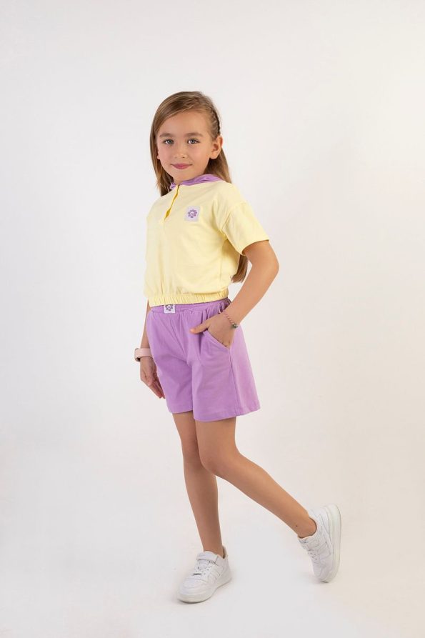 HARIKA KIDS Girls' Hooded Shorts Set