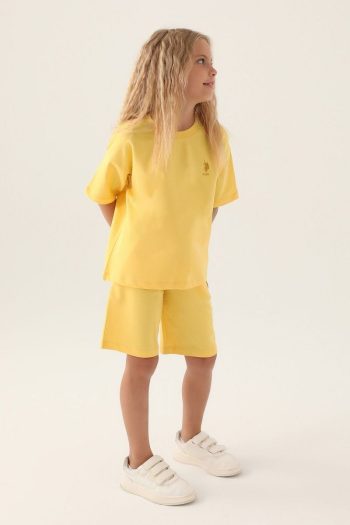 U.S. Polo Assn. Yellow Girls' T-Shirt and Shorts Set