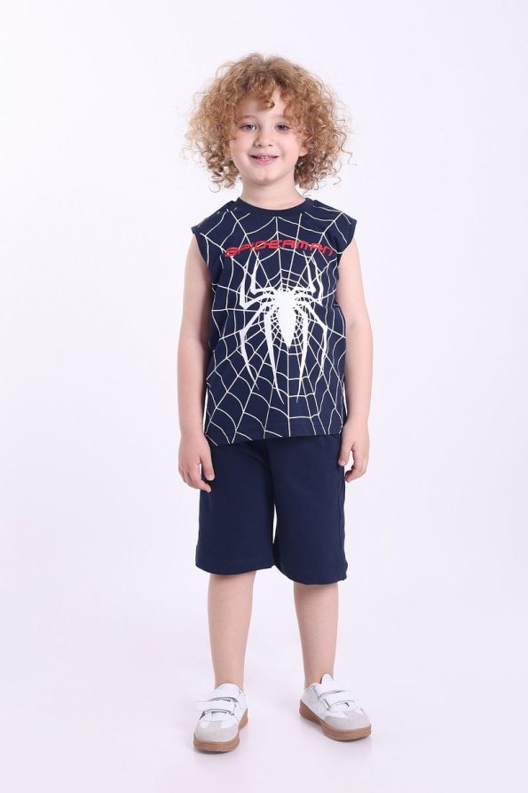 Mixima Spider-Man Printed Sleeveless Summer Set for Boys Aged 3-6