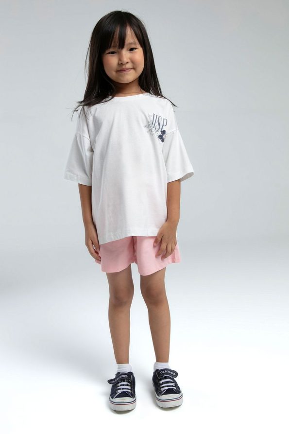 U.S. Polo Assn. Girls' Pink Shorts Pajama Set