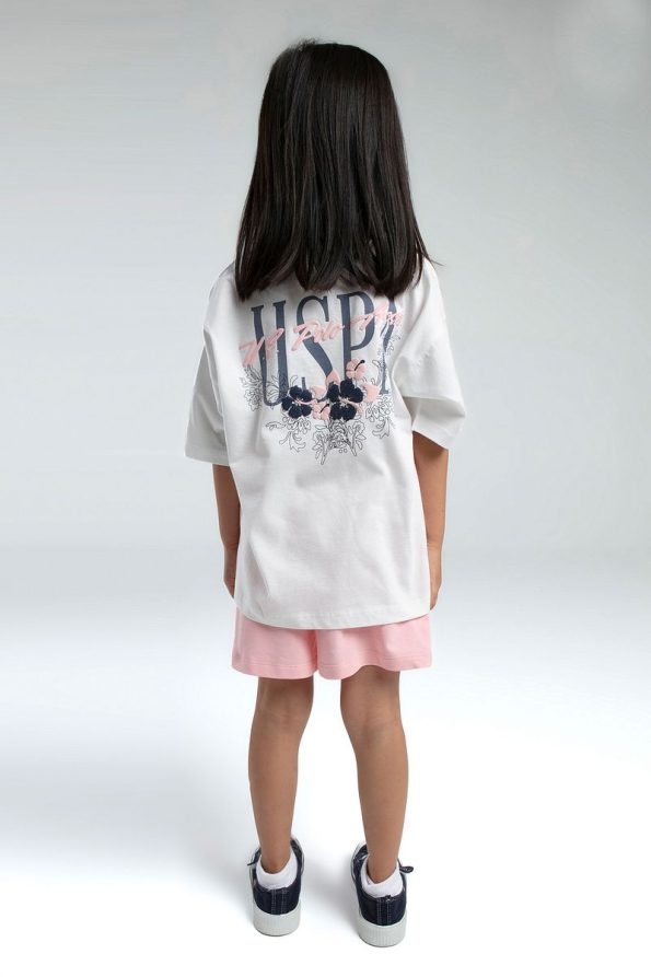 U.S. Polo Assn. Girls' Pink Shorts Pajama Set