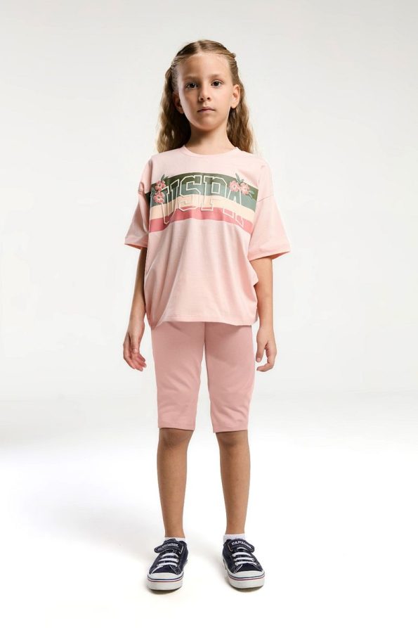U.S. Polo Assn. Girls' Salmon Pajama Set