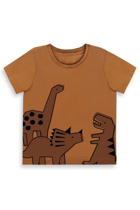 Denokids Dinosaur Boy Baby T-shirt and Ribbed Shorts Set