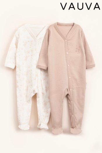 Vauva 2-Piece Long Sleeve Snapsuit Pajama Set for Babies and Kids