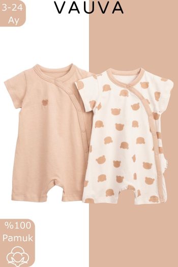 Vauva 2-Piece Snap Romper with Print and Embroidery