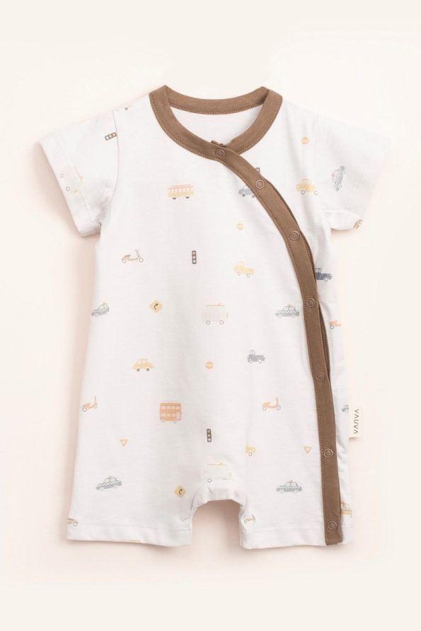 Vauva 2-Piece Snap Romper with Print and Embroidery for Babies and Kids