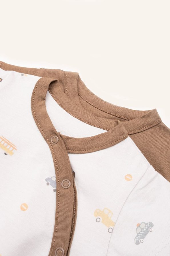 Vauva 2-Piece Snap Romper with Print and Embroidery for Babies and Kids