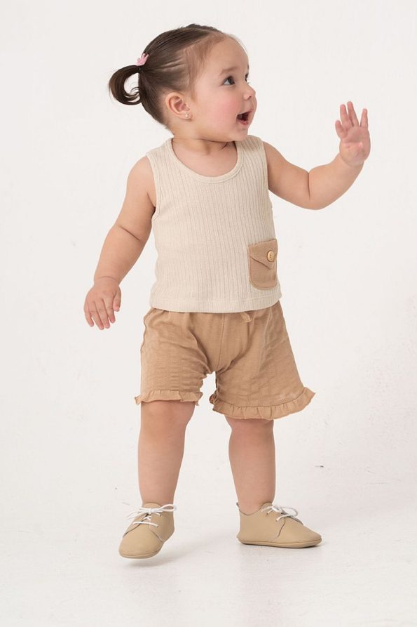 Bombe Baby Kids Natural Cotton Shorts Set