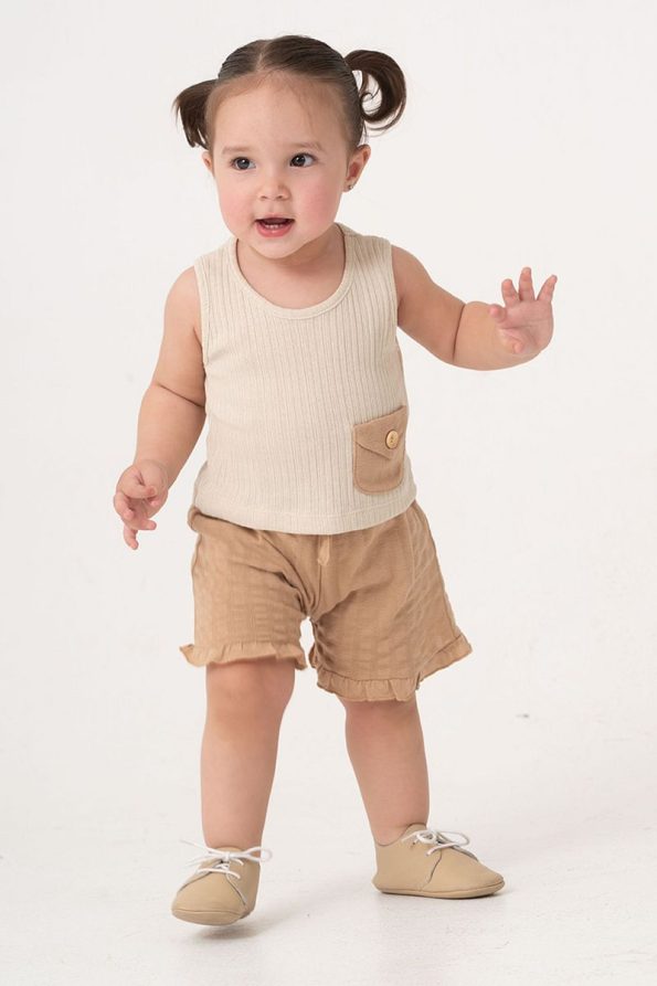 Bombe Baby Kids Natural Cotton Shorts Set