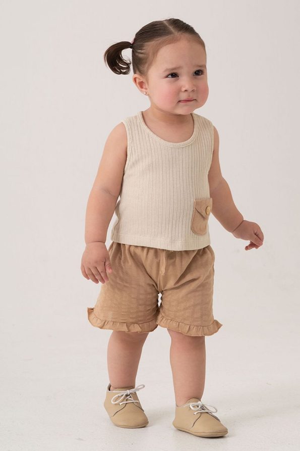 Bombe Baby Kids Natural Cotton Shorts Set