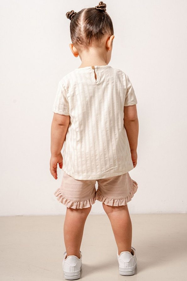 Trendy Lilac Cotton Shorts Set for Kids