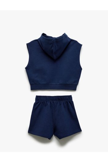 Cotton Sleeveless Hooded T-Shirt and Shorts Set