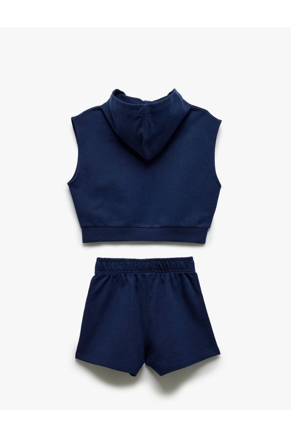Cotton Sleeveless Hooded T-Shirt and Shorts Set