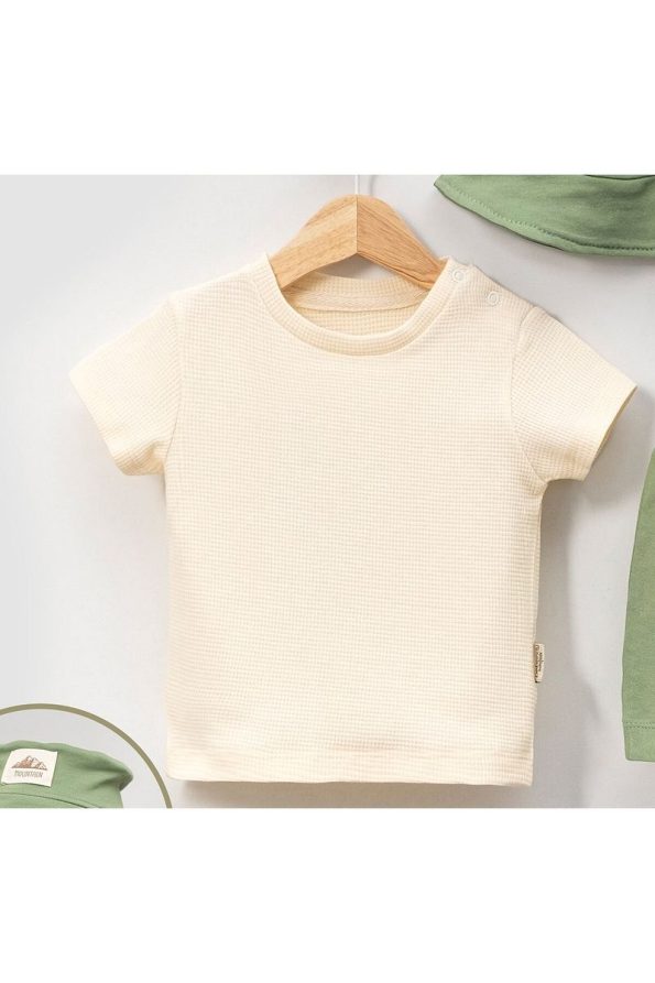 Adda Baby Short Sleeve Cotton Bodysuit with Shorts and Hat Set