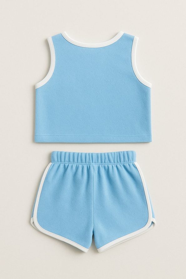 LUESS Boys' Towel Tennis Embroidered Tracksuit - Blue