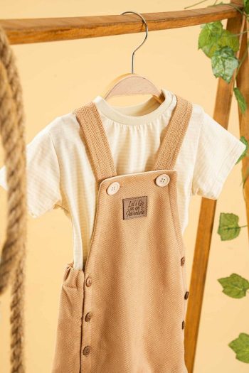 Cute Brown-Natural Baby Unisex Outfit Set
