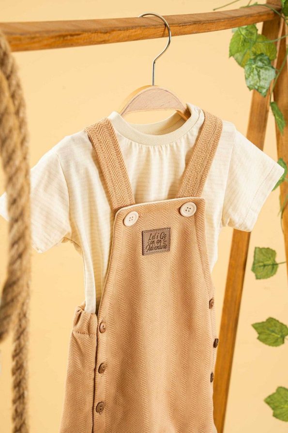 Cute Brown-Natural Baby Unisex Outfit Set