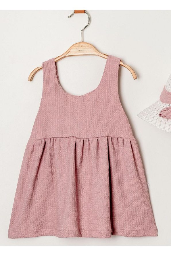 Chicsy Baby Sweet Ribbed Hat Bow Dress for Girls