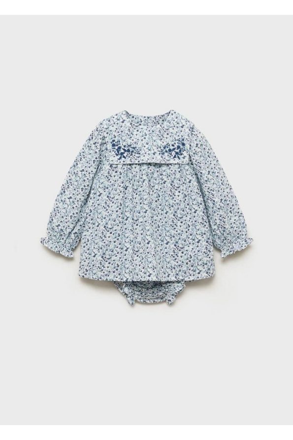 MANGO Baby Ruffled Cotton Dress and Panty