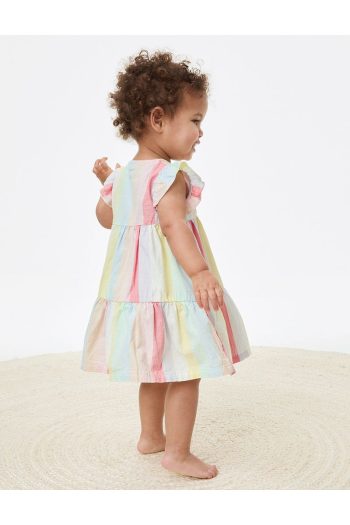 Marks & Spencer Pure Cotton Striped Dress (0-3 Years)