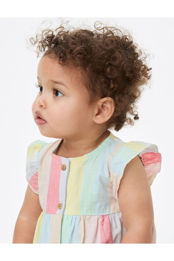 Marks & Spencer Pure Cotton Striped Dress (0-3 Years)