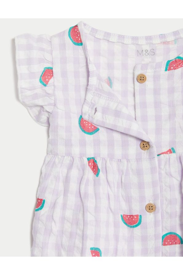 Marks & Spencer Pure Cotton Watermelon Print Dress (0-3 Years)