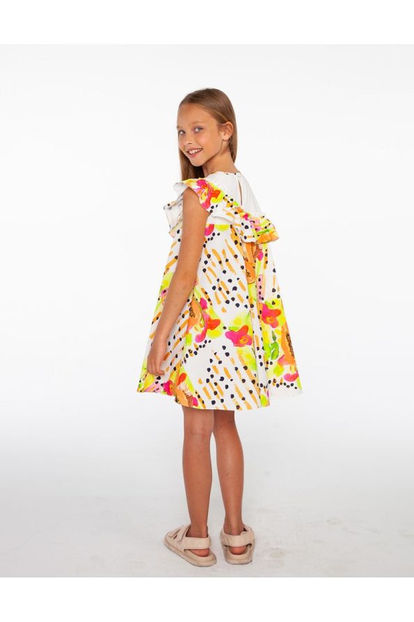 SheShe Papaya Printed Comfortable Fit Girl's Dress