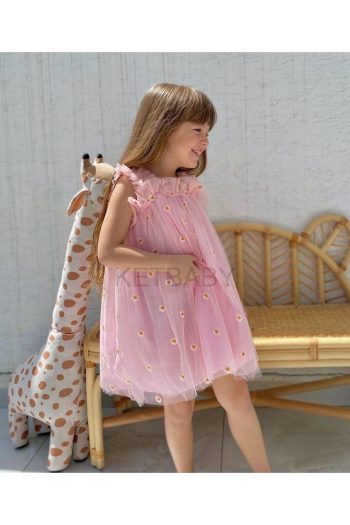KETBaby Girls' Daisy Embroidered Sundress