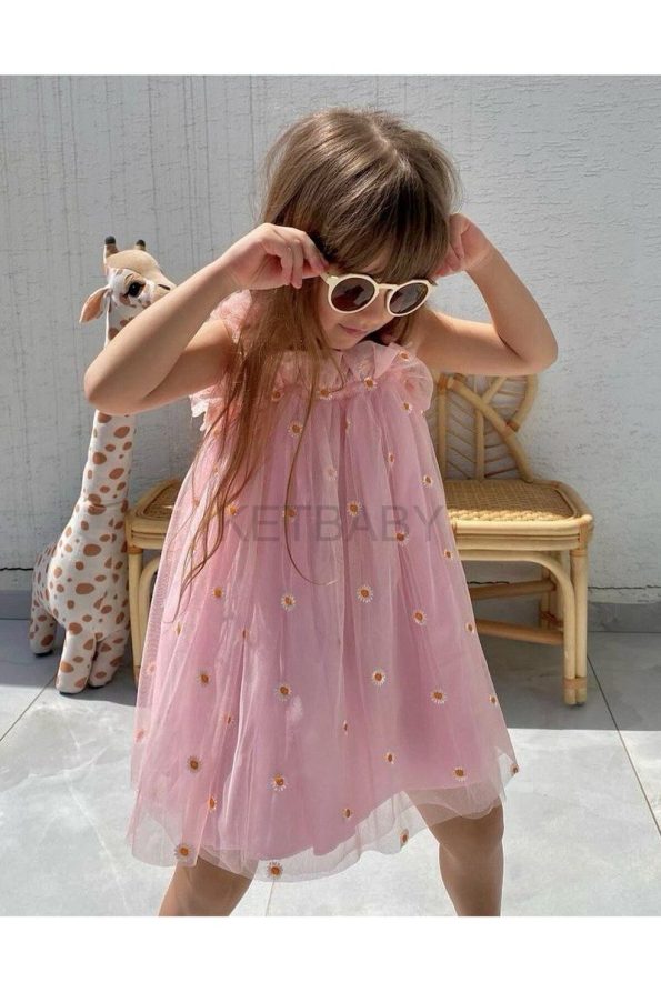 KETBaby Girls' Daisy Embroidered Sundress
