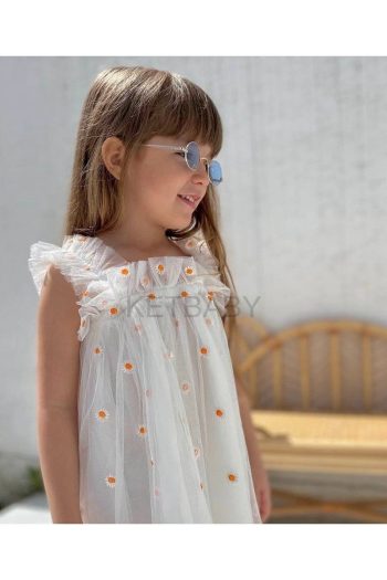 KETBaby Girls' Daisy Embroidered Strap Dress