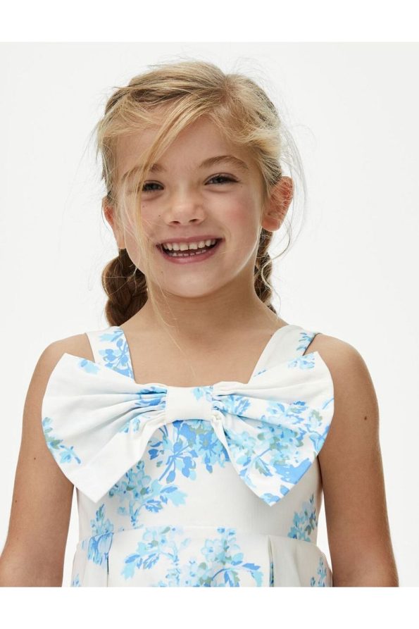 Marks & Spencer Cotton Print Satin Dress (2-7 Years)