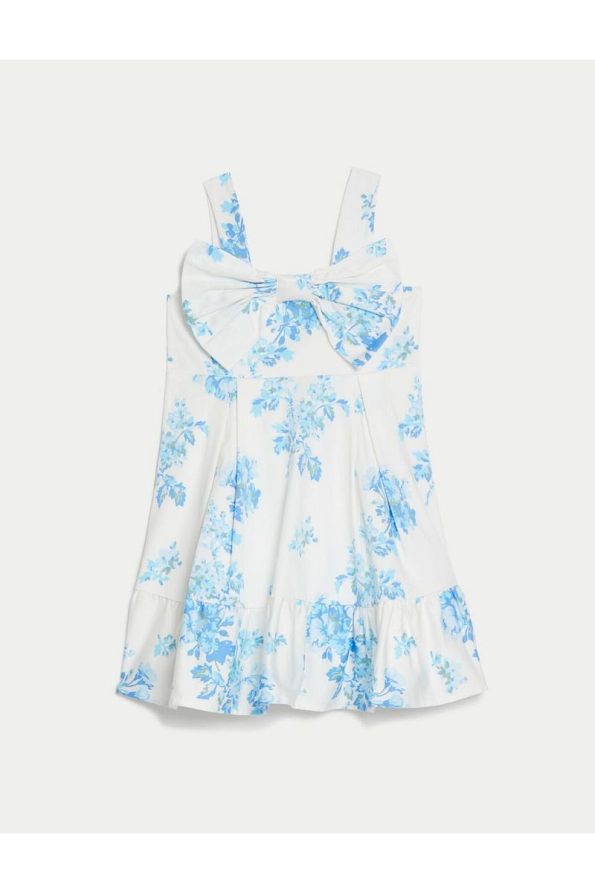 Marks & Spencer Cotton Print Satin Dress (2-7 Years)
