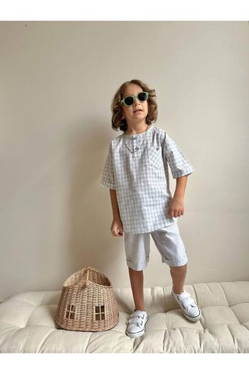 Yigit Boutique Poplin Fabric Boys' Shorts Set