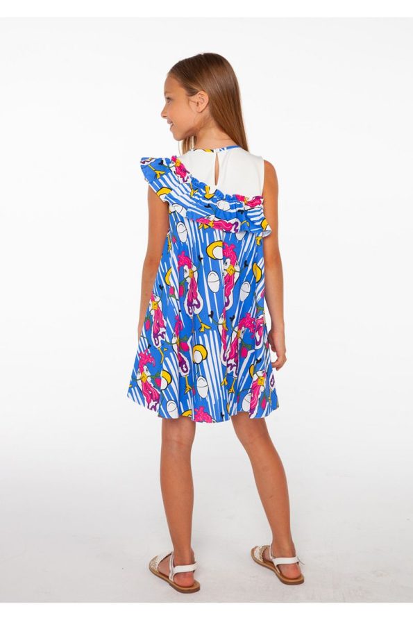 SheShe Rooster Print Comfortable Fit Girl's Dress