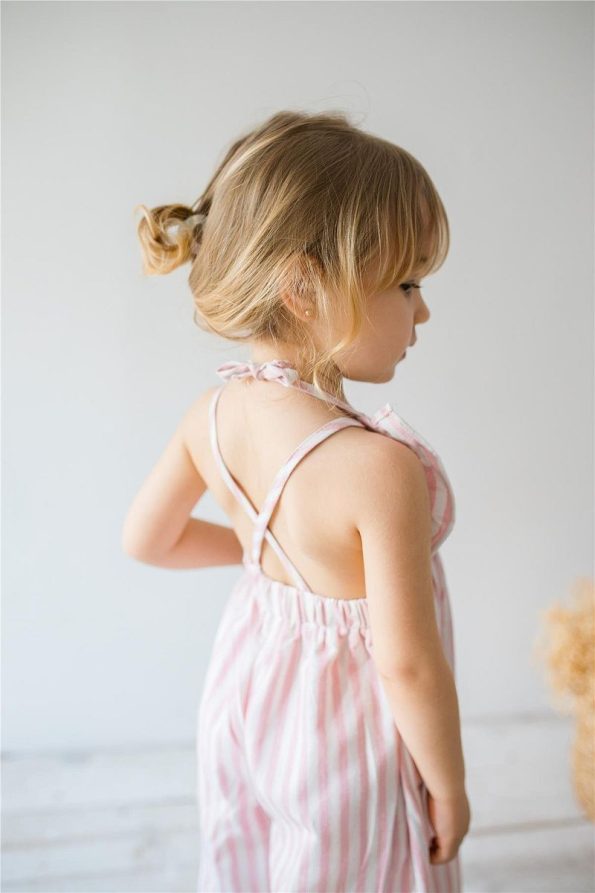 Striped Pink Baby Girls' Romper
