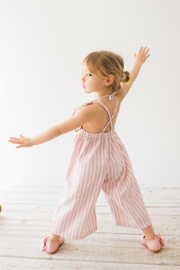 Striped Pink Baby Girls' Romper