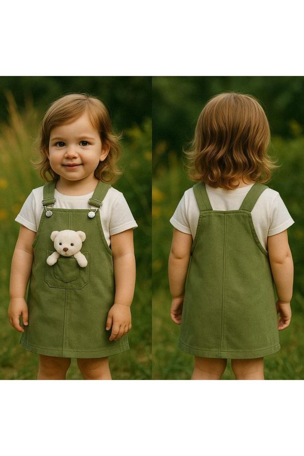 MINYON BABY Bear Detail Summer Romper Dress